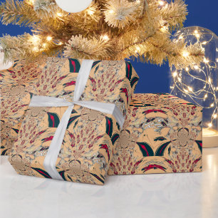 Lebendiges Afrikanisches Kaleidoskop: Ein Pfirsich Geschenkpapier