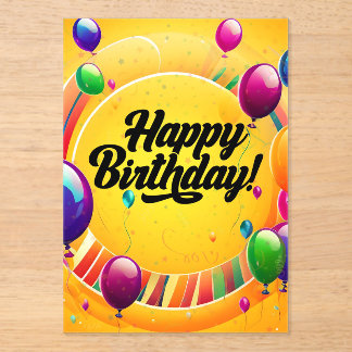 Lebendiges Alles Gute zum Geburtstag Acryleinladungen