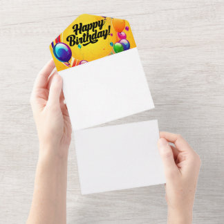 Lebendiges Alles Gute zum Geburtstag All In One Einladung