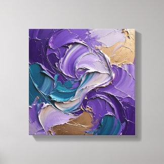 Lebendiges Amethyst Purpur Smaragdgrün Wirbelwand  Leinwanddruck