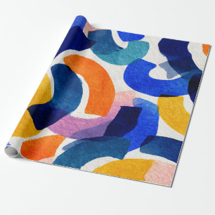 Lebendiges Aquarell-Abstrakt Moderne Kunst Geschenkpapier