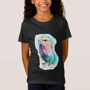 Lebendiges Aquarell-Vogel Schwarz Grafik T-Shirt K