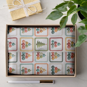 Lebendiges Baumgitter für Weihnachtsfreude Seidenpapier