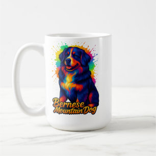 Lebendiges Berner Sennenhund Pop-Art-Design Kaffeetasse