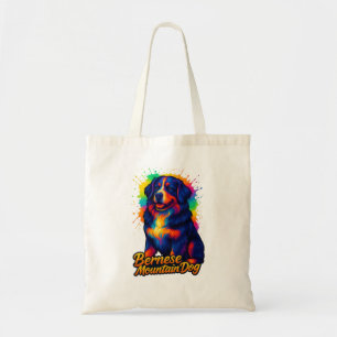 Lebendiges Berner Sennenhund Pop-Art-Design Tragetasche