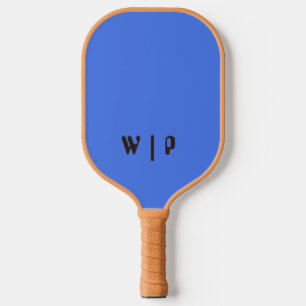 Lebendiges Blau Maßgeschneidertes Monogramm Person Pickleball Schläger