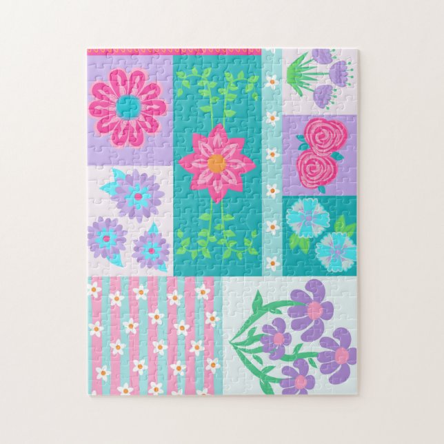 Lebendiges blühendes Blumen-Design (Vertikal)