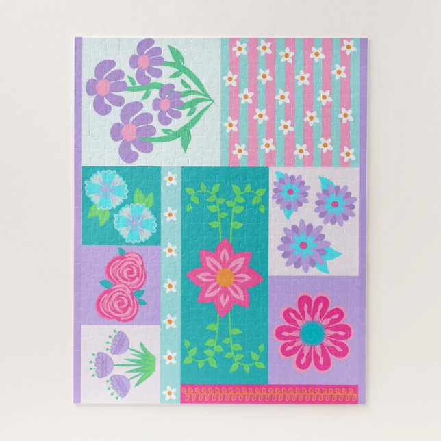 Lebendiges blühendes Blumen-Design (Vertikal)
