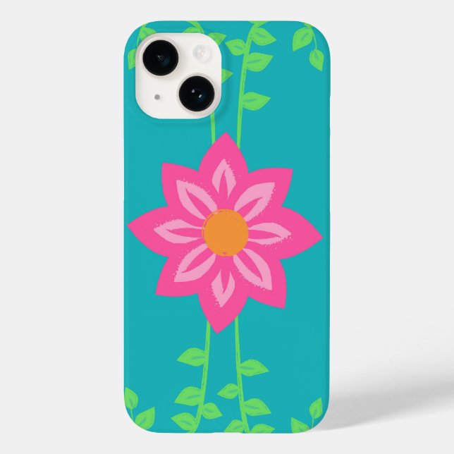 Lebendiges blühendes Blumen-Design Case-Mate iPhone 14 Hülle (Rückseite)