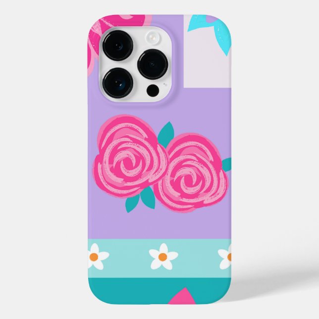 Lebendiges blühendes Blumen-Design Case-Mate iPhone 14 Pro Hülle (Rückseite)