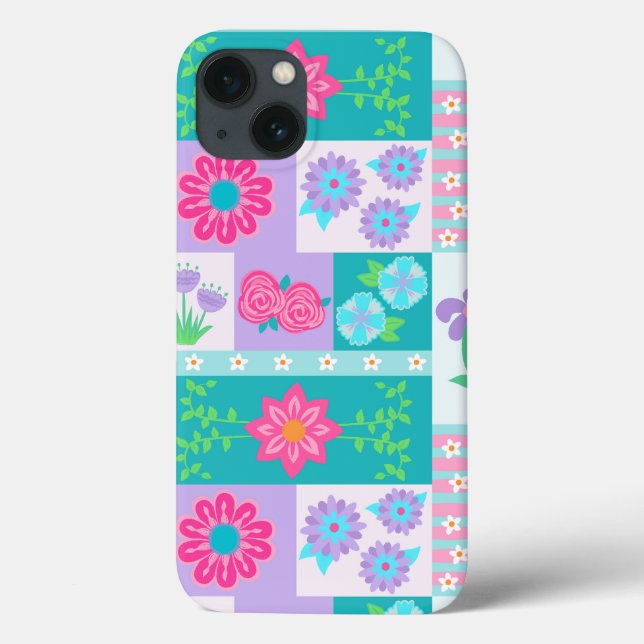 Lebendiges blühendes Blumen-Design Case-Mate iPhone Hülle (Rückseite)