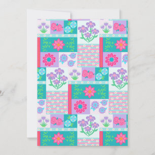 Lebendiges blühendes Blumen-Design Einladung