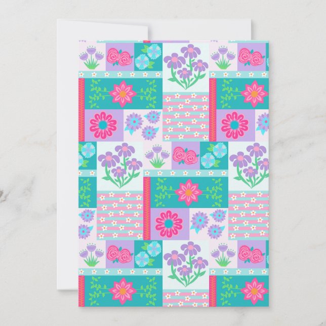 Lebendiges blühendes Blumen-Design Einladung (Vorderseite)
