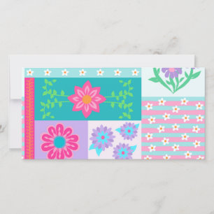 Lebendiges blühendes Blumen-Design Feiertagskarte