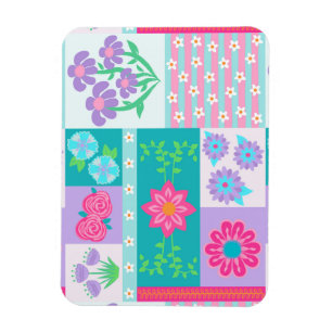 Lebendiges blühendes Blumen-Design Magnet