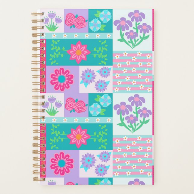 Lebendiges blühendes Blumen-Design Planer (Vorderseite)