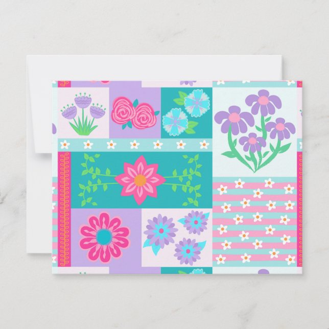 Lebendiges blühendes Blumen-Design Save The Date (Vorderseite)