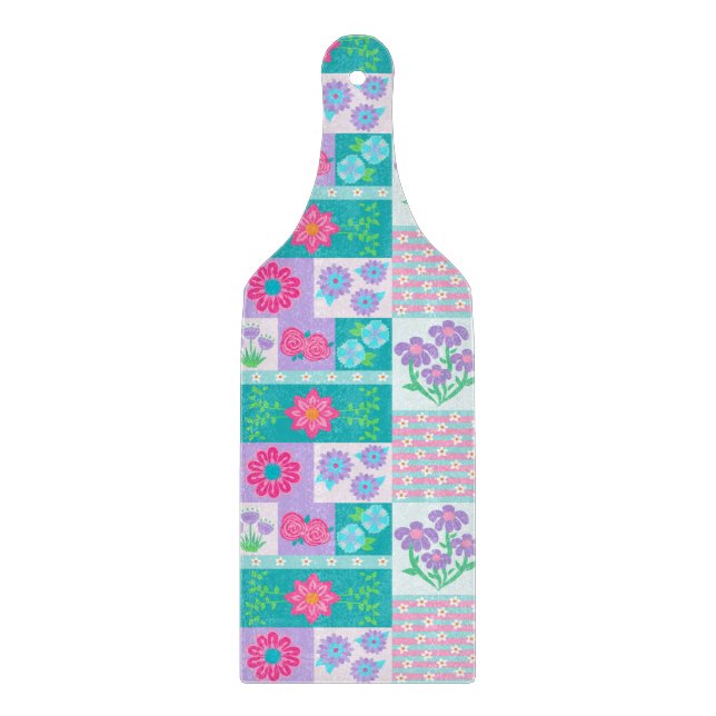 Lebendiges blühendes Blumen-Design Schneidebrett (Vorderseite)