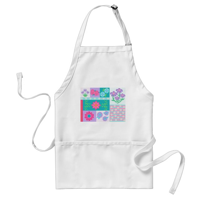 Lebendiges blühendes Blumen-Design Schürze (Vorne)