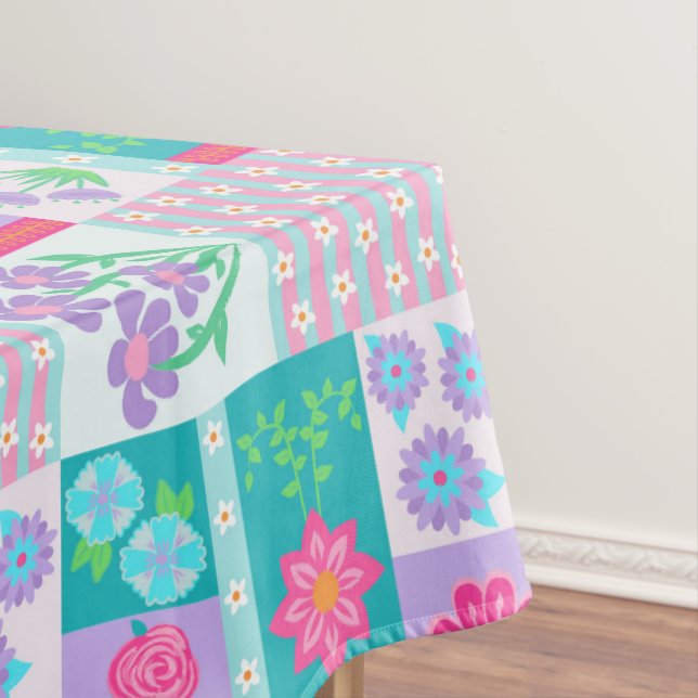 Lebendiges blühendes Blumen-Design Tischdecke (Beispiel)