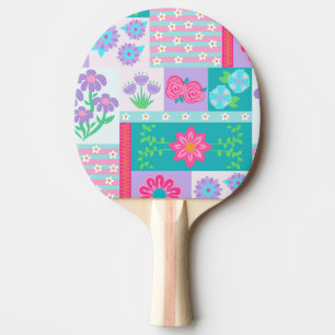 Lebendiges blühendes Blumen-Design Tischtennis Schläger