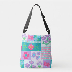 Lebendiges blühendes Blumen-Design Tragetaschen Mit Langen Trägern