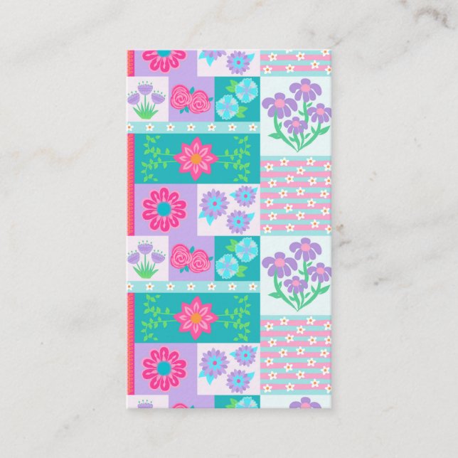 Lebendiges blühendes Blumen-Design Visitenkarte (Vorderseite)