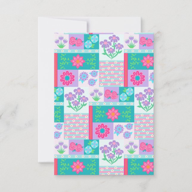 Lebendiges blühendes Blumendesign RSVP Karte (Vorderseite)