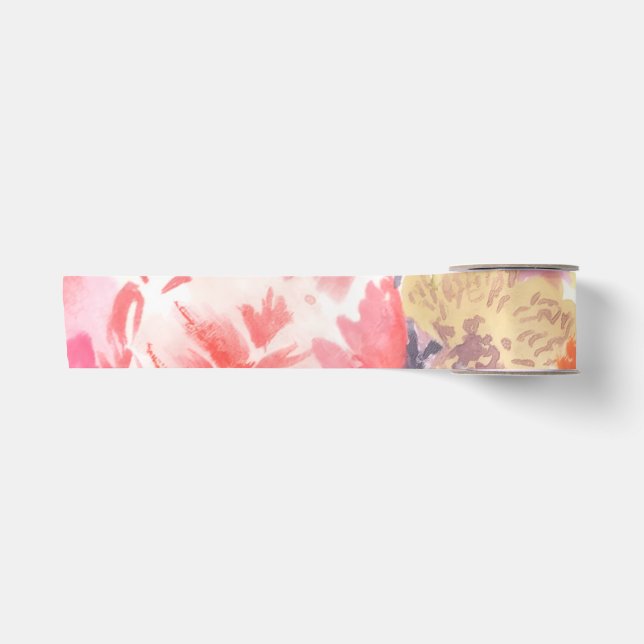 Lebendiges Blumenbouquet Satinband (Vorderseite)