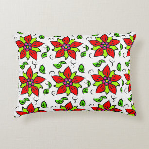 Lebendiges Blumendesign Dekokissen