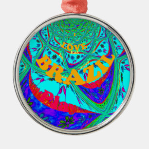 Lebendiges Blumenmuster: Brasilianischer Tribut Ea Ornament Aus Metall