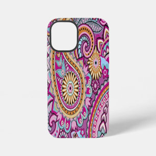 Lebendiges Boho-Paisley-Blumenmuster   Farbige Kun iPhone 12 Mini Hülle