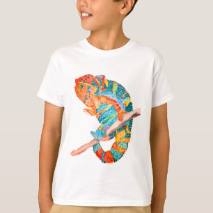 Lebendiges Chamäleon in Wasserfarbe T-Shirt