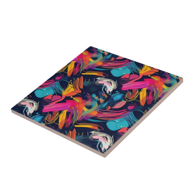 Lebendiges Chaos-Spritz-Graffiti Fliese (Seite)