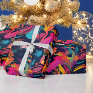 Lebendiges Chaos-Spritz-Graffiti Geschenkpapier