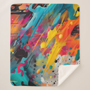 Lebendiges Chaos-Spritz-Graffiti Sherpadecke