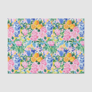 Lebendiges Chinoiserie-Muster  Seidenpapier