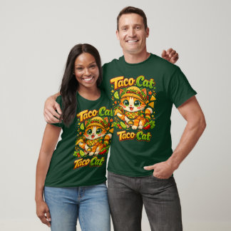 Lebendiges Cinco de Mayo Taco Cat Lustiges T-Shirt