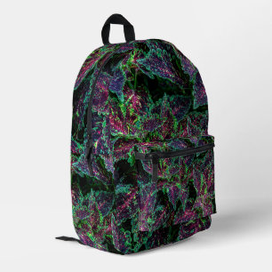 Lebendiges Coleus-Blattmuster. Bedruckter Rucksack
