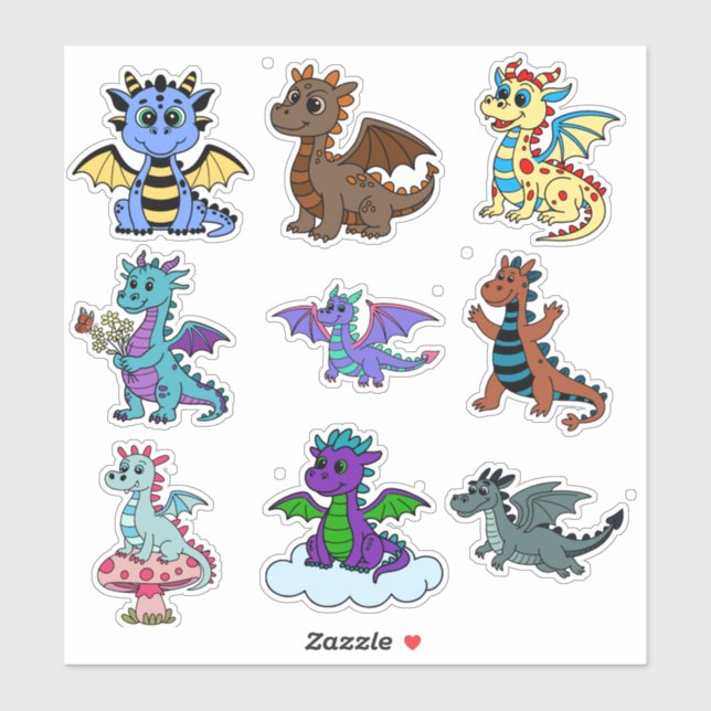 Lebendiges Dinosaurier-Aufkleber-Set für Kinder -  Aufkleber (Blatt)