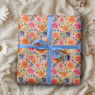 Lebendiges Dopamin-Blumenverpackungspapier Geschenkpapier