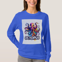 Lebendiges Farb-Splash-Oktopus-Art-T-Shirt | Moder