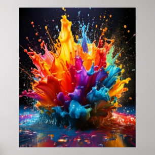 Lebendiges Farb-Spritzer-Explosion-Kunstposter Poster