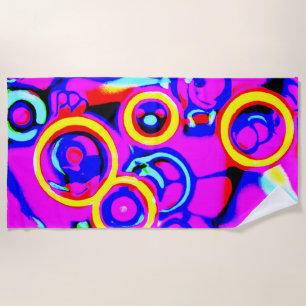 Lebendiges farbenfrohes Neon-Muster Strandtuch