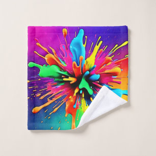 Lebendiges Farbexplosions-Design Badhandtuch Set
