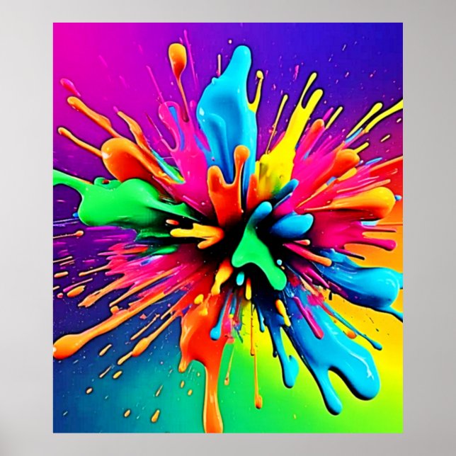 Lebendiges Farbexplosions-Design Poster (Vorne)