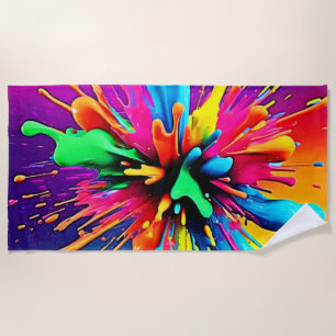 Lebendiges Farbexplosions-Design Strandtuch