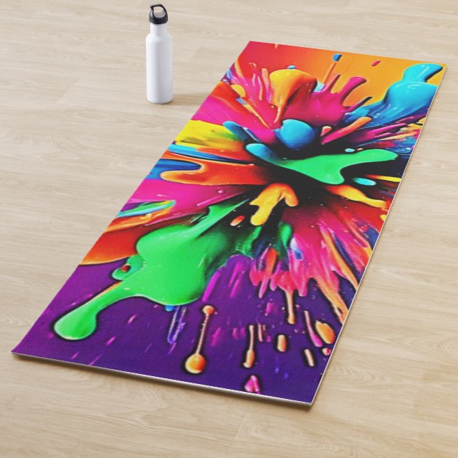 Lebendiges Farbexplosions-Design Yogamatte (Beispiel)
