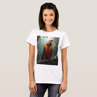 Lebendiges Farbige Ara Papagei Damen T-Shirt