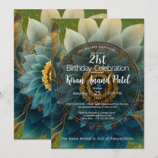 Lebendiges Feld | Florales Mandala Einladung